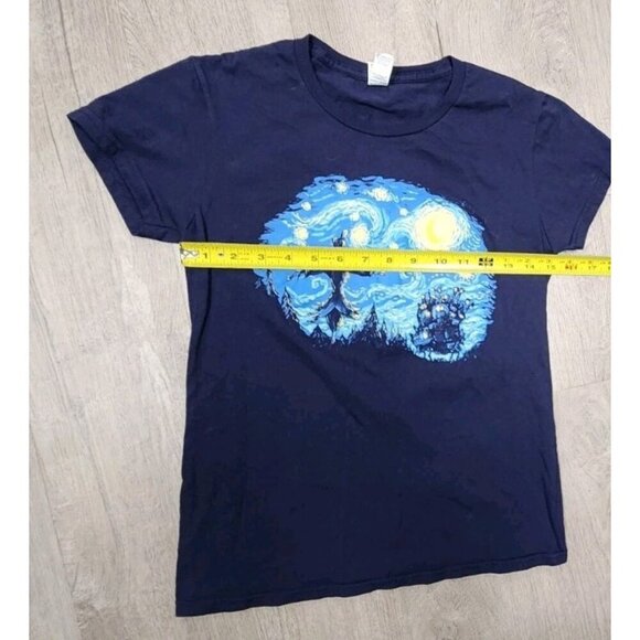 Howls Moving Night Starry Night T-shirt Cotton Womens Small Scarecrow Fall - Picture 3 of 7